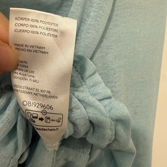 By Anthropologie Women's Corset Femme Blouse Top Long Sleeve Sheer Blue XS - Picture 5 of 8